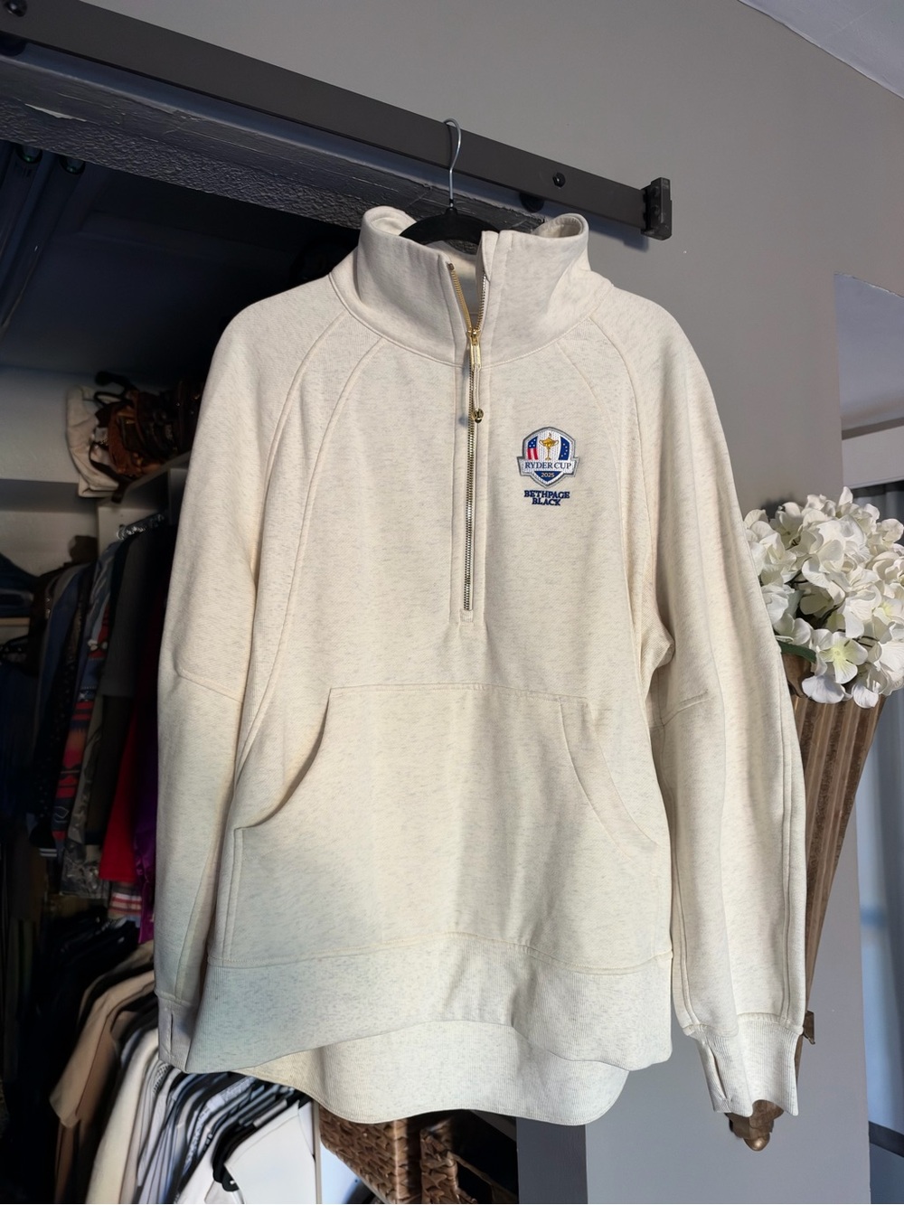 Ryder Cup lululemon athletica Cream Zip Pullover with Logo Patch